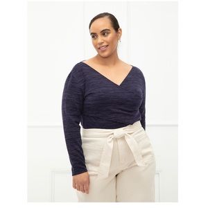 NWT ELOQUII Elements Long Sleeve Knit Wrap Top